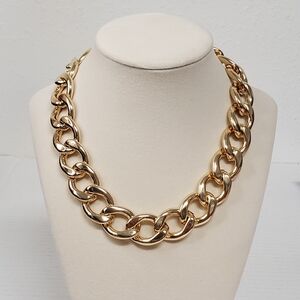 Elegant Chunky Cuban Style Gold Plated Chain Necklace